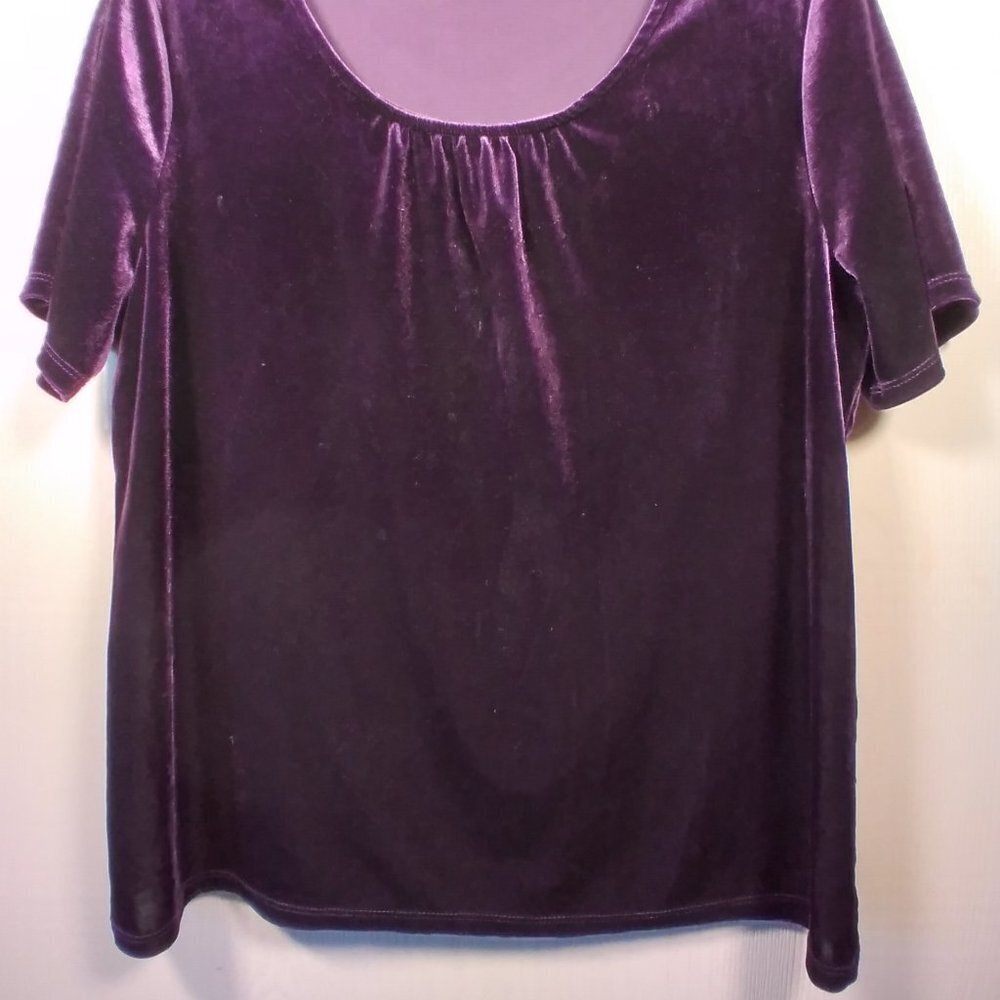 Jaclyn Smith Purple Velveteen  Blouse - Picture 3 of 12
